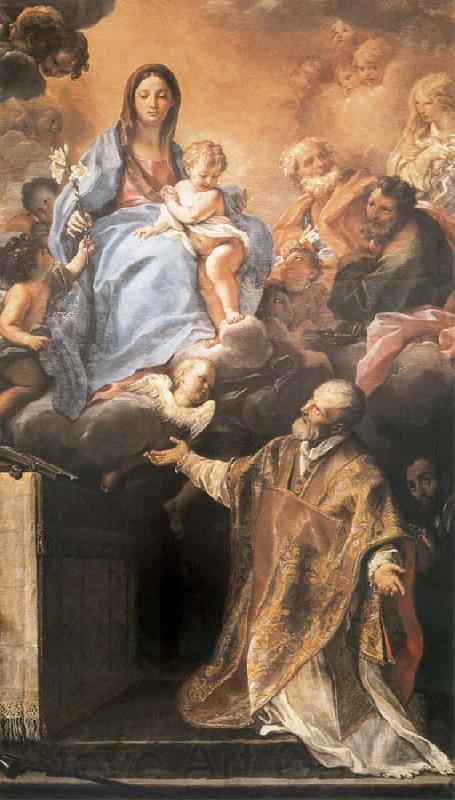 Maratta, Carlo The Madonna and its aparicion to San Felipe Neri Spain oil painting art